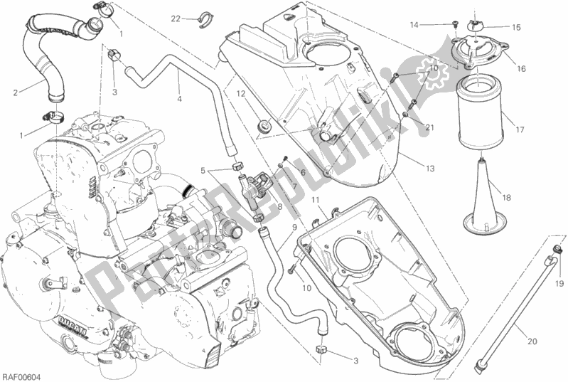 Toutes les pièces pour le Entrée D'air - Reniflard D'huile du Ducati Supersport Thailand 950 2018